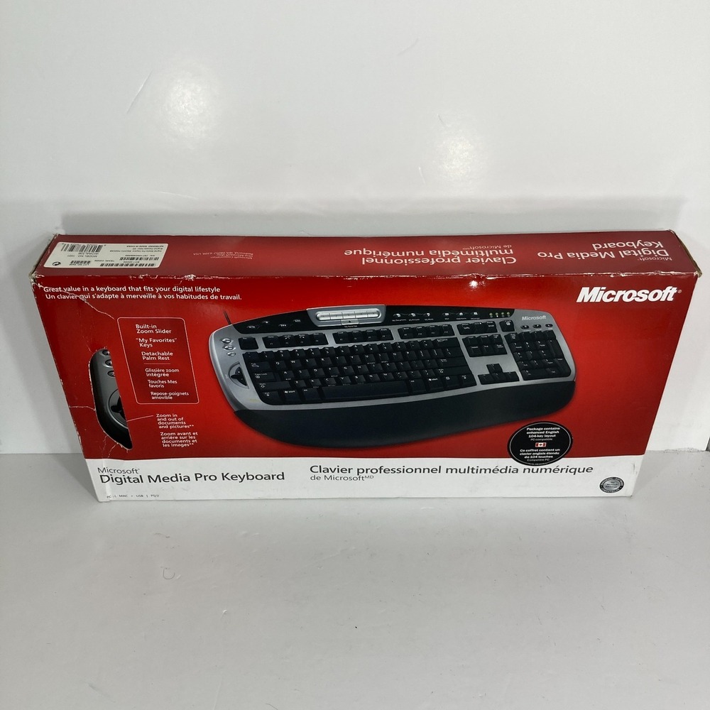 Microsoft Digital Media Pro Model 1031 BX1-00005 Wired Keyboard NEW Open Box